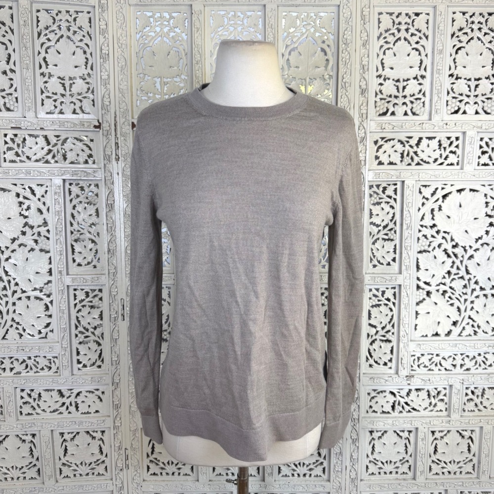 Katherine Barclay Extra Fine Merino Wool Gray Sweater Womens Medium Luxury Cozy